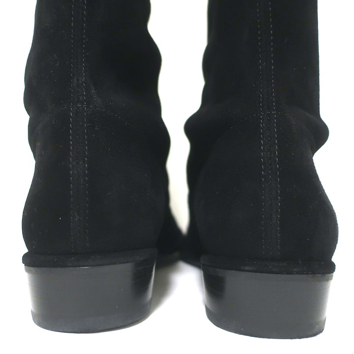 Stuart Weitzman Lowland Over the Knee Boots Black Suede Size 8 NEW
