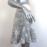 Derek Lam 10 Crosby Ruffled Tweed Mini Skirt Blue/White Size 8