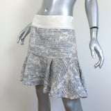 Derek Lam 10 Crosby Ruffled Tweed Mini Skirt Blue/White Size 8