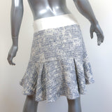 Derek Lam 10 Crosby Ruffled Tweed Mini Skirt Blue/White Size 8