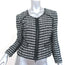 Milly Tweed Zip-Up Jacket Black/White Cotton-Blend Size 4