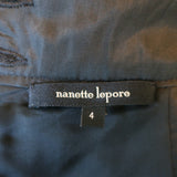 Nanette Lepore Mini Skirt Black Lace-Paneled Leather Size 4