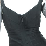 Herve Leger Melina Flared Bandage Dress Black Size Medium