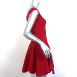 Jonathan Simkhai Off the Shoulder Dress Red Pointelle Knit Size Medium
