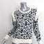 Rachel Zoe Leopard Ruffle Sweater Heidi Cream Cotton-Cashmere Size Extra Small