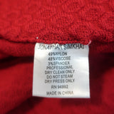 Jonathan Simkhai Off the Shoulder Dress Red Pointelle Knit Size Medium