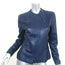 Roberto Cavalli Lace-Up Sleeve Leather Jacket Navy Size 44