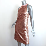 Sam Edelman Sequin Sleeveless Mini Dress Rose Gold Size 6 NEW