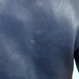 Roberto Cavalli Lace-Up Sleeve Leather Jacket Navy Size 44