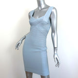 Herve Leger Criss Cross Bandage Dress Light Blue Size Small Sleeveless Mini