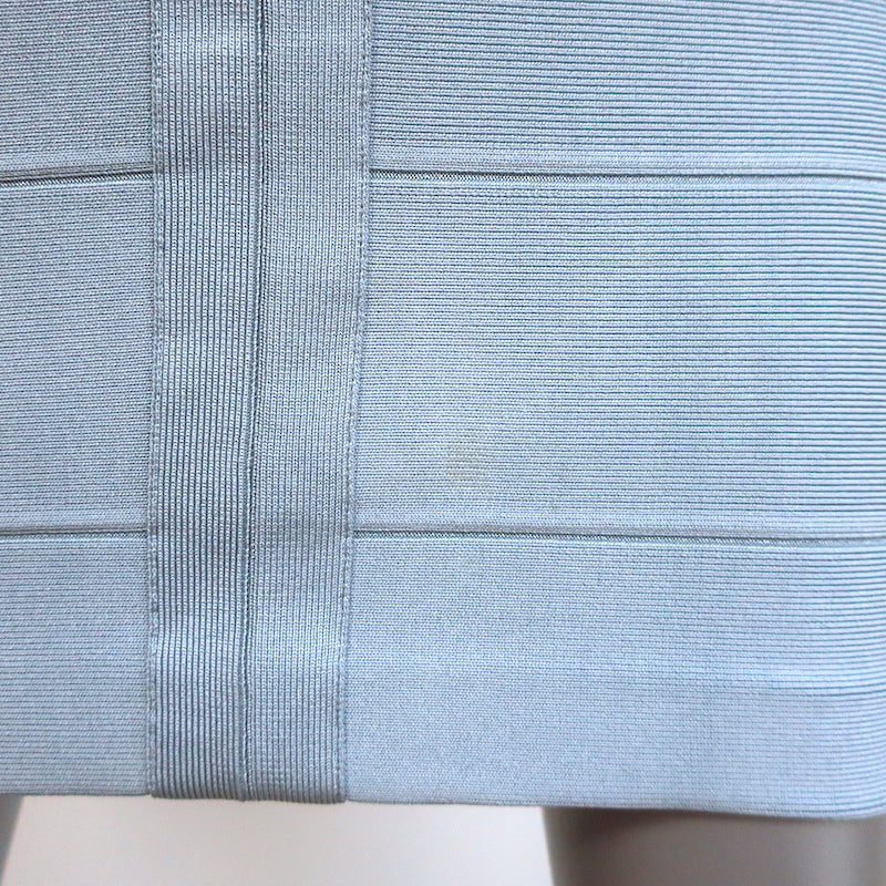Herve Leger Criss Cross Bandage Dress Light Blue Size Small Sleeveless Mini