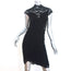 Nightcap High Neck Mini Dress Black Stretch Lace Size 2 Cap Sleeve Sheath
