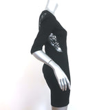 Michelle Mason Mini Dress Black Lace-Paneled Stretch Ponte Size Medium
