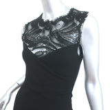 Emilio Pucci Lace-Yoke Sheath Dress Black Stretch Jersey Size 42