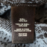 Rebecca Taylor Snake Print Blouson Top Blue Chiffon Size 10 Long Sleeve Blouse