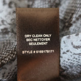 Rebecca Taylor Snake Print Blouson Top Blue Chiffon Size 10 Long Sleeve Blouse