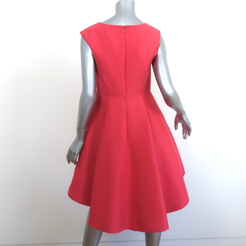 Halston Heritage High Low Dress Coral Cotton-Silk Size 6 Sleeveless V- Celebrity Owned Halston Heritage High Low Dress Coral Cotton-Silk Size 6 Sleeveless V- Celebrity Owned