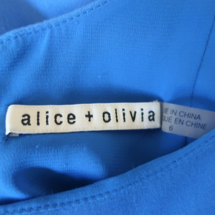 Alice + Olivia Sleeveless Mini Skater Dress Blue Size 6