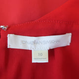 Jonathan Simkhai Ruffle Hem Mini Corset Dress Red Crepe Combo Size 10