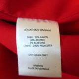 Jonathan Simkhai Ruffle Hem Mini Corset Dress Red Crepe Combo Size 10