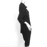 Poiret Cowl Neck Tie-Back Dress Black Size 38