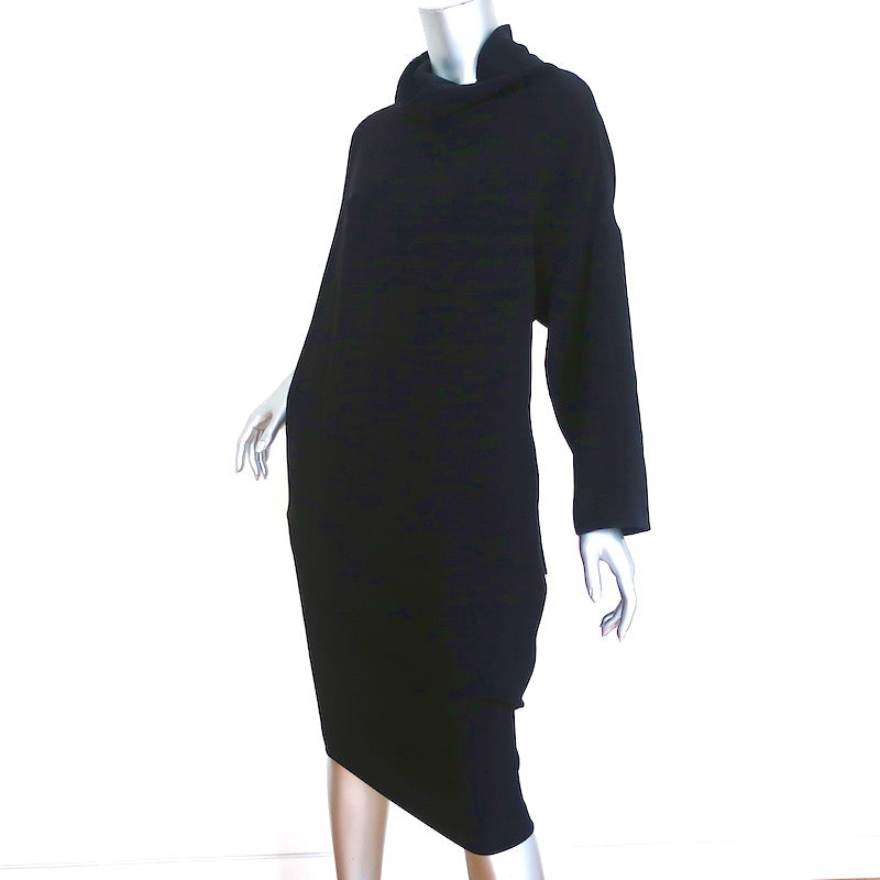 Poiret Cowl Neck Tie-Back Dress Black Size 38