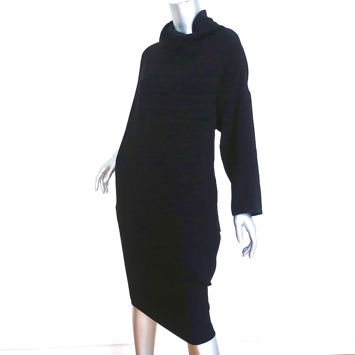 Poiret Cowl Neck Tie-Back Dress Black Size 38
