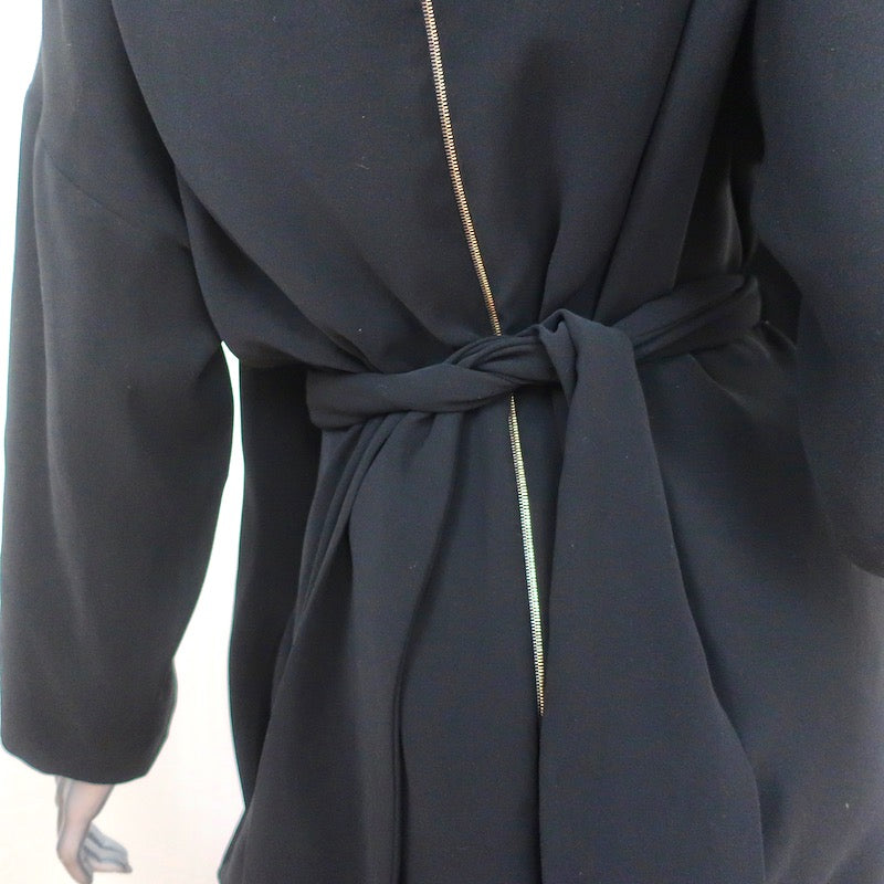 Poiret Cowl Neck Tie-Back Dress Black Size 38