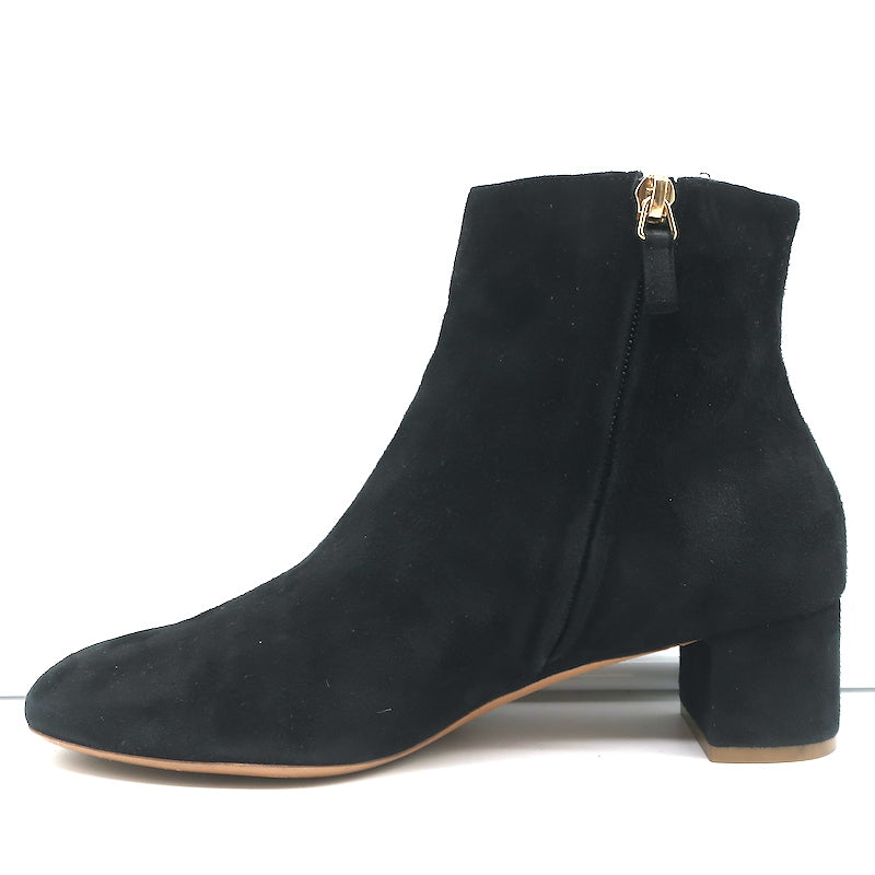 Mansur Gavriel Ankle Boots Black Suede Size 37.5 Low Heel Booties