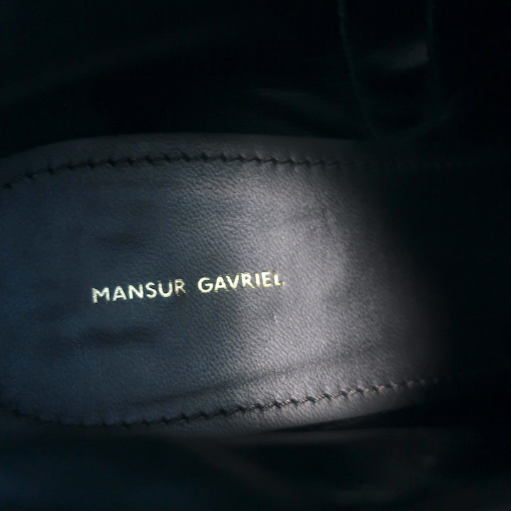Mansur Gavriel Ankle Boots Black Suede Size 37.5 Low Heel Booties
