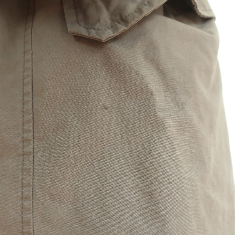 ARMY Yves Salomon Fur-Lined Parka Olive Brown Cotton Size 40 Hooded Jacket