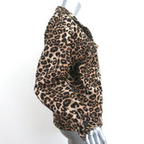 ANINE BING Flynn Jacket Brown Leopard Jacquard Size Extra Small