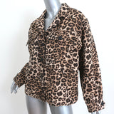 ANINE BING Flynn Jacket Brown Leopard Jacquard Size Extra Small