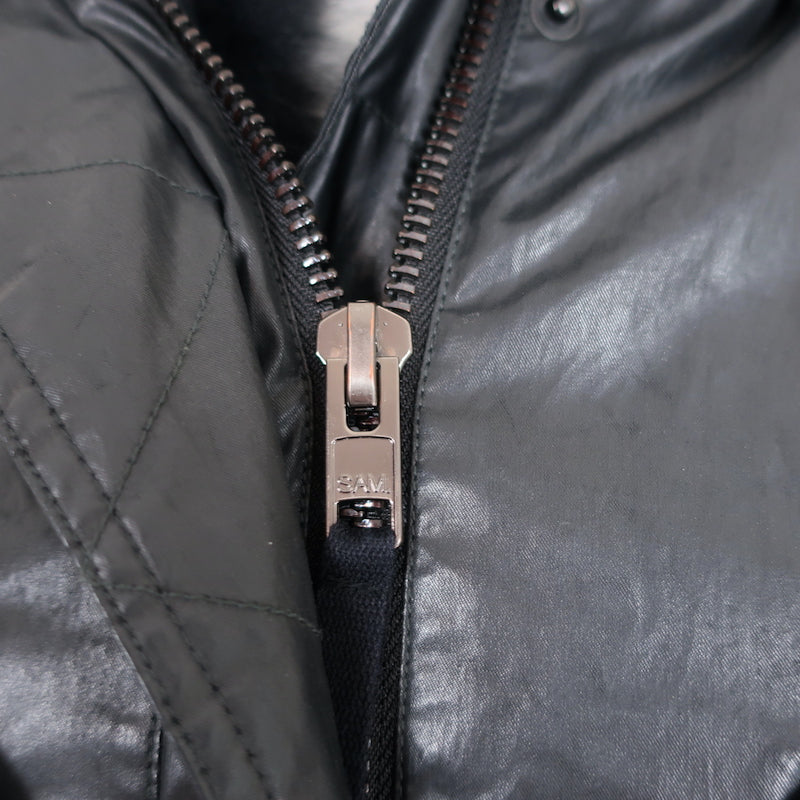 SAM. Kate Parka Black Coated Canvas &amp; Fox Fur Size Extra Small Hooded Jacket