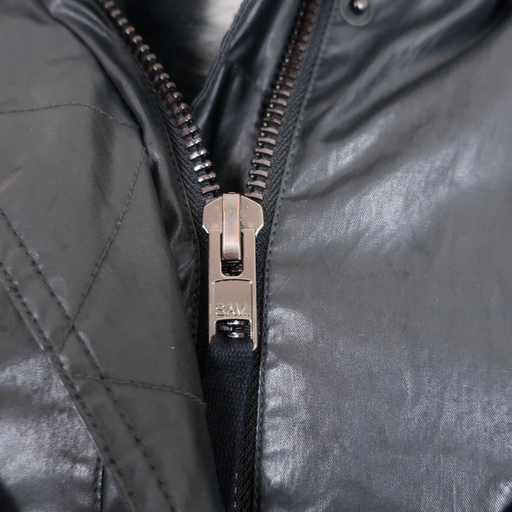 SAM. Kate Parka Black Coated Canvas &amp; Fox Fur Size Extra Small Hooded Jacket