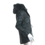 SAM. Kate Parka Black Coated Canvas & Fox Fur Size Extra Small Hooded Jacket