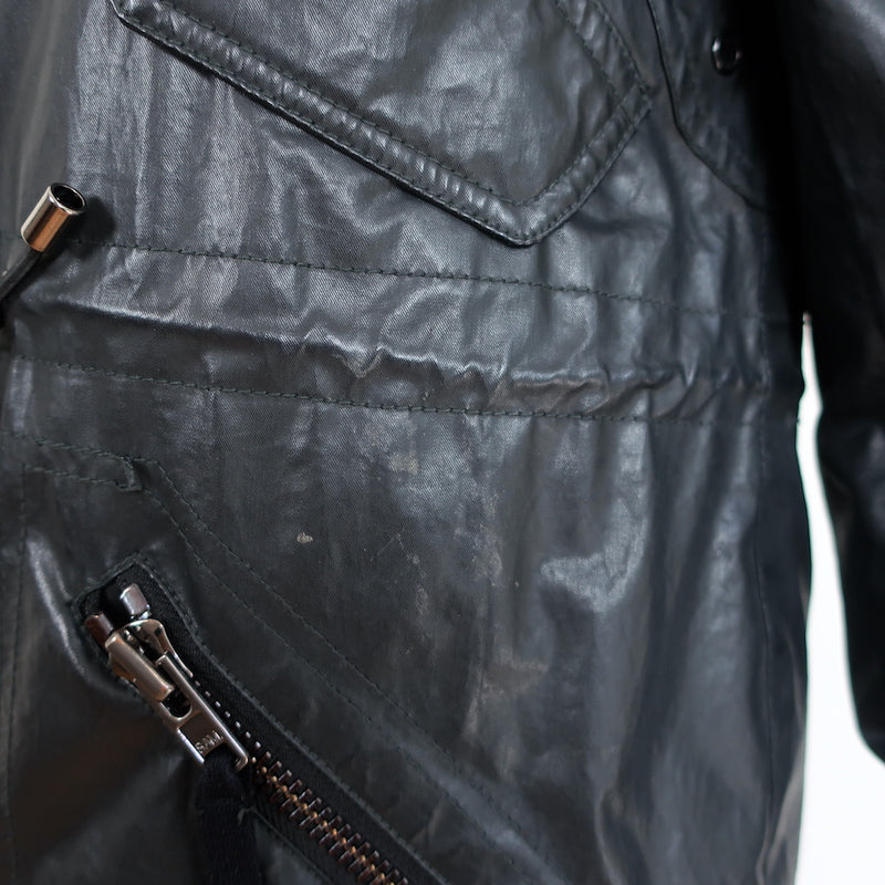 SAM. Kate Parka Black Coated Canvas &amp; Fox Fur Size Extra Small Hooded Jacket
