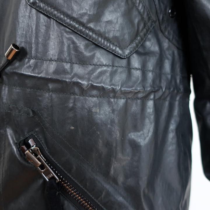 SAM. Kate Parka Black Coated Canvas &amp; Fox Fur Size Extra Small Hooded Jacket