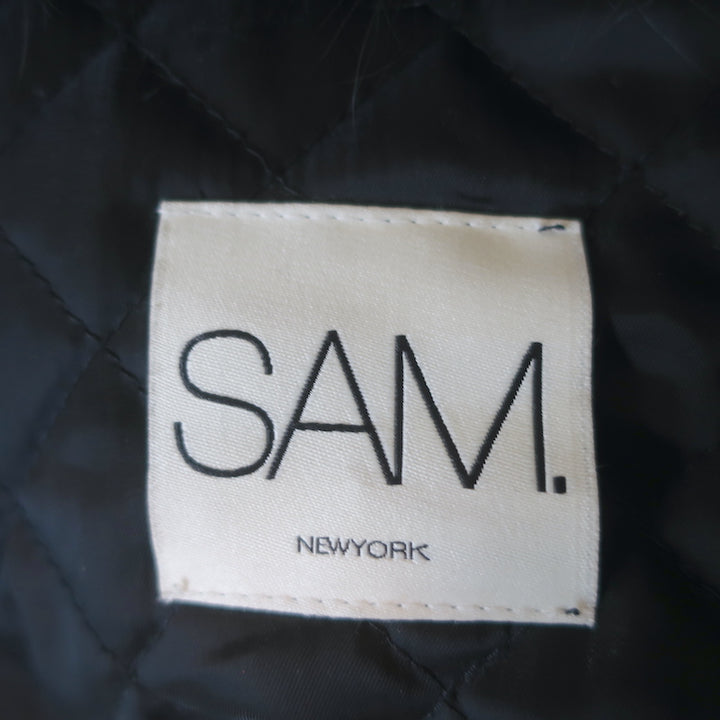 SAM. Kate Parka Black Coated Canvas &amp; Fox Fur Size Extra Small Hooded Jacket