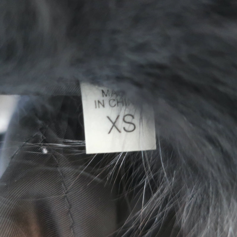 SAM. Kate Parka Black Coated Canvas &amp; Fox Fur Size Extra Small Hooded Jacket