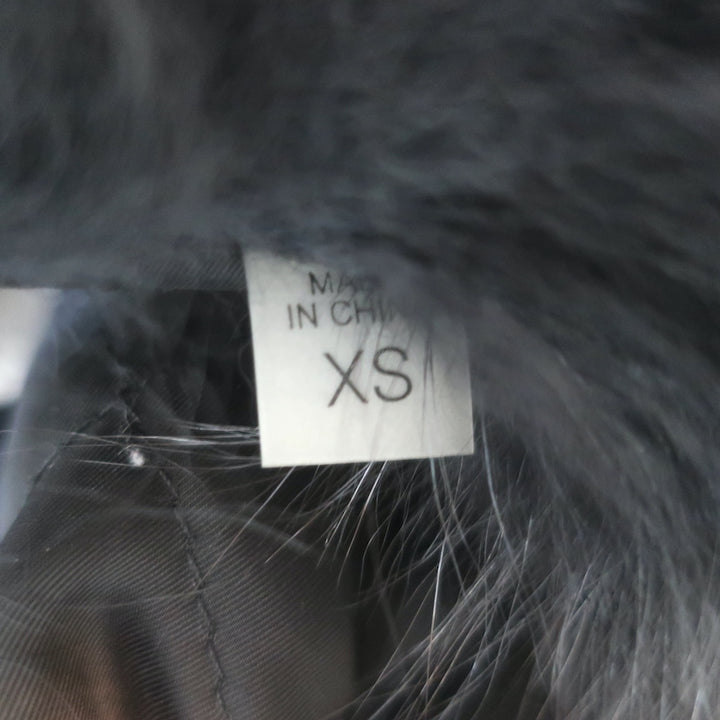 SAM. Kate Parka Black Coated Canvas &amp; Fox Fur Size Extra Small Hooded Jacket