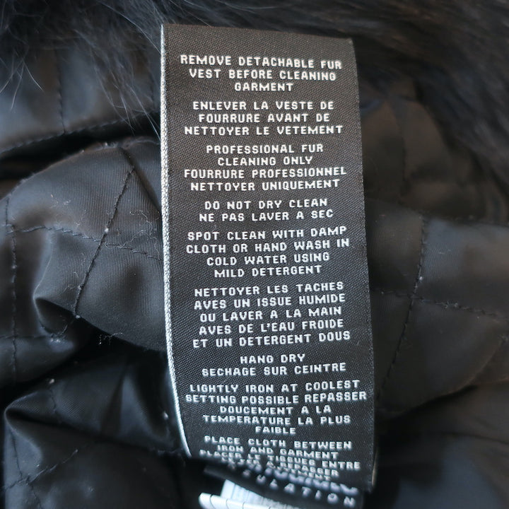 SAM. Kate Parka Black Coated Canvas &amp; Fox Fur Size Extra Small Hooded Jacket