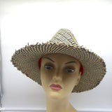 House of Lafayette Straw Fedora Hat Beige/Black