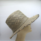 House of Lafayette Straw Fedora Hat Beige/Black