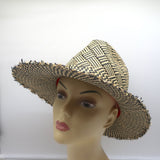 House of Lafayette Straw Fedora Hat Beige/Black