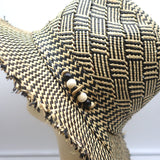 House of Lafayette Straw Fedora Hat Beige/Black