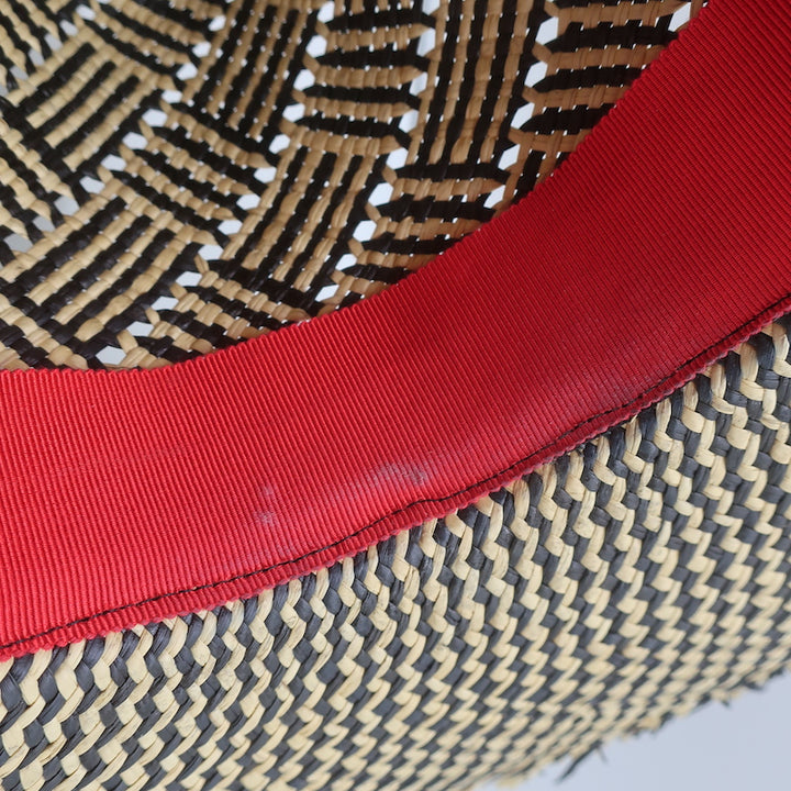 House of Lafayette Straw Fedora Hat Beige/Black