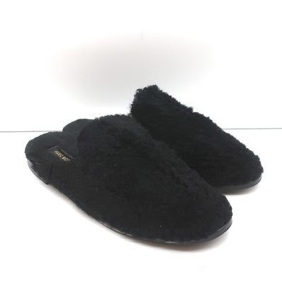 Avec Moderation Shearling Mules Black Size 41 Slip-On Flats