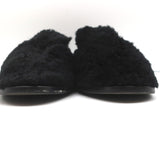 Avec Moderation Shearling Mules Black Size 41 Slip-On Flats