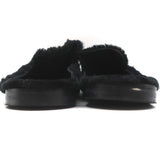 Avec Moderation Shearling Mules Black Size 41 Slip-On Flats